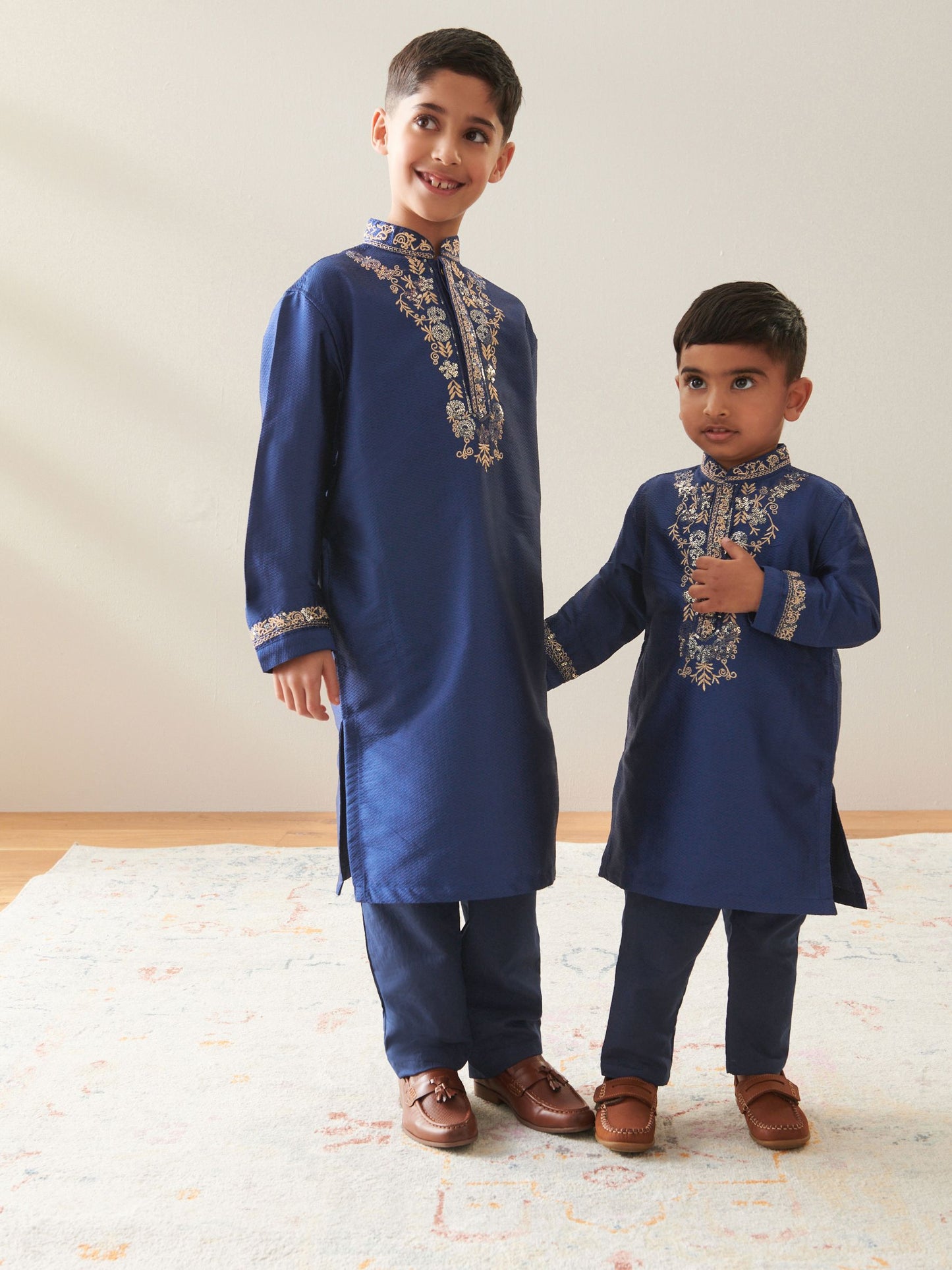 Dsiney Kidz - Navy Blue Kurta Shirt (3mths-16yrs) (3mths-16yrs) image 2