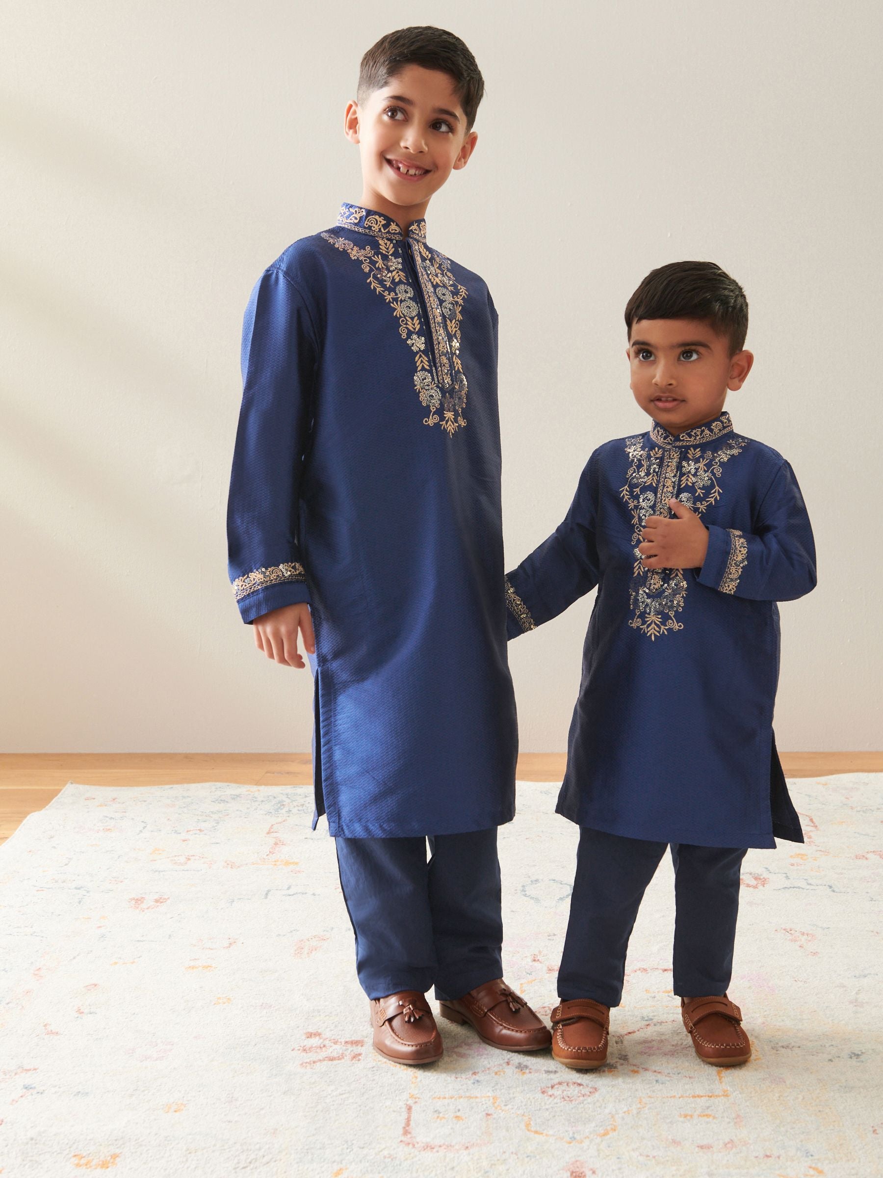 Dsiney Kidz - Navy Blue Kurta Shirt (3mths-16yrs) (3mths-16yrs) image 2