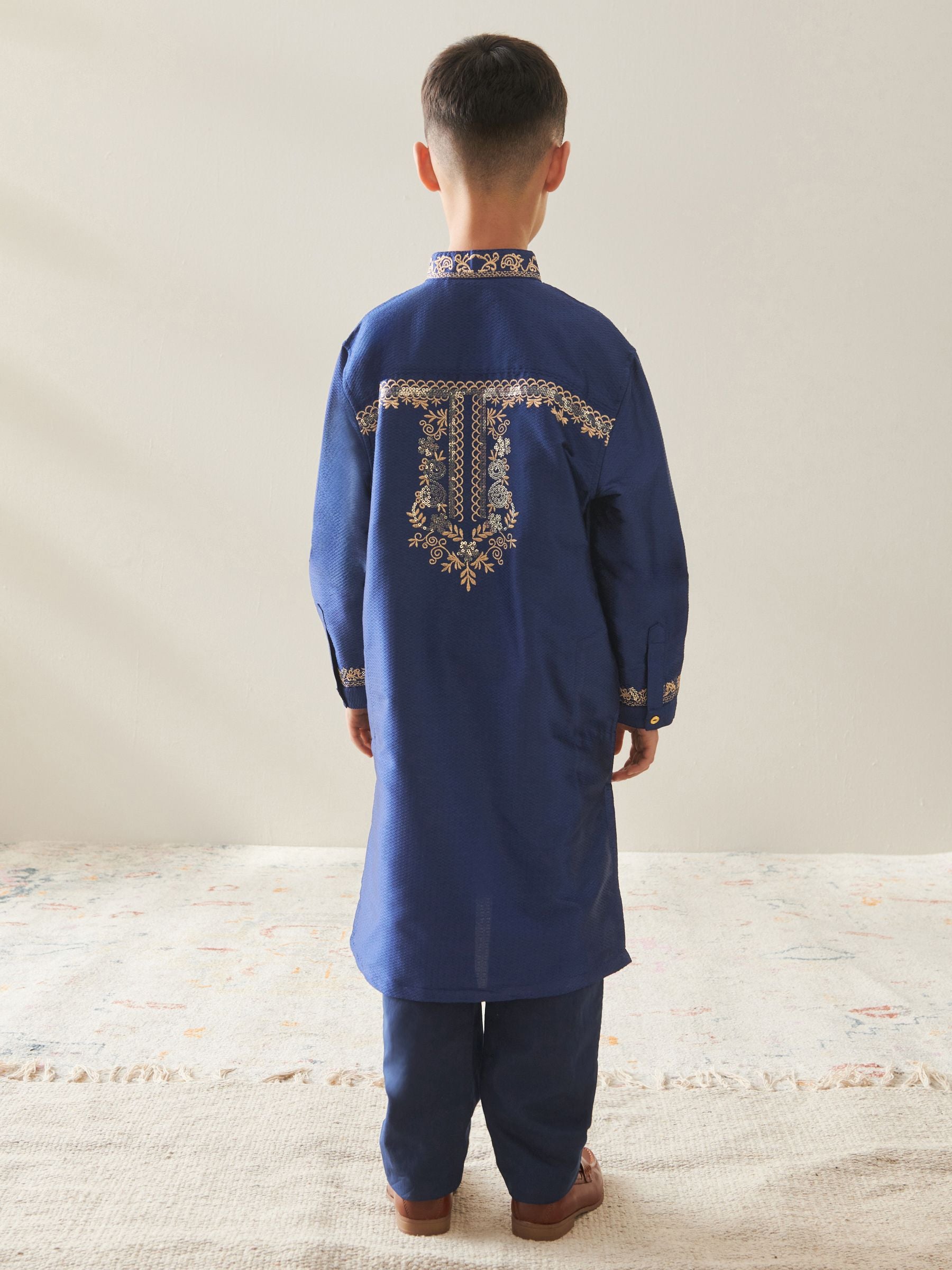 Dsiney Kidz - Navy Blue Kurta Shirt (3mths-16yrs) (3mths-16yrs) image 5