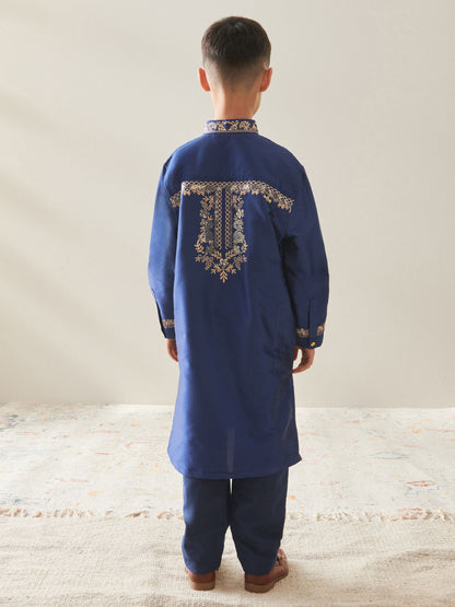Dsiney Kidz - Navy Blue Kurta Shirt (3mths-16yrs) (3mths-16yrs) image 5