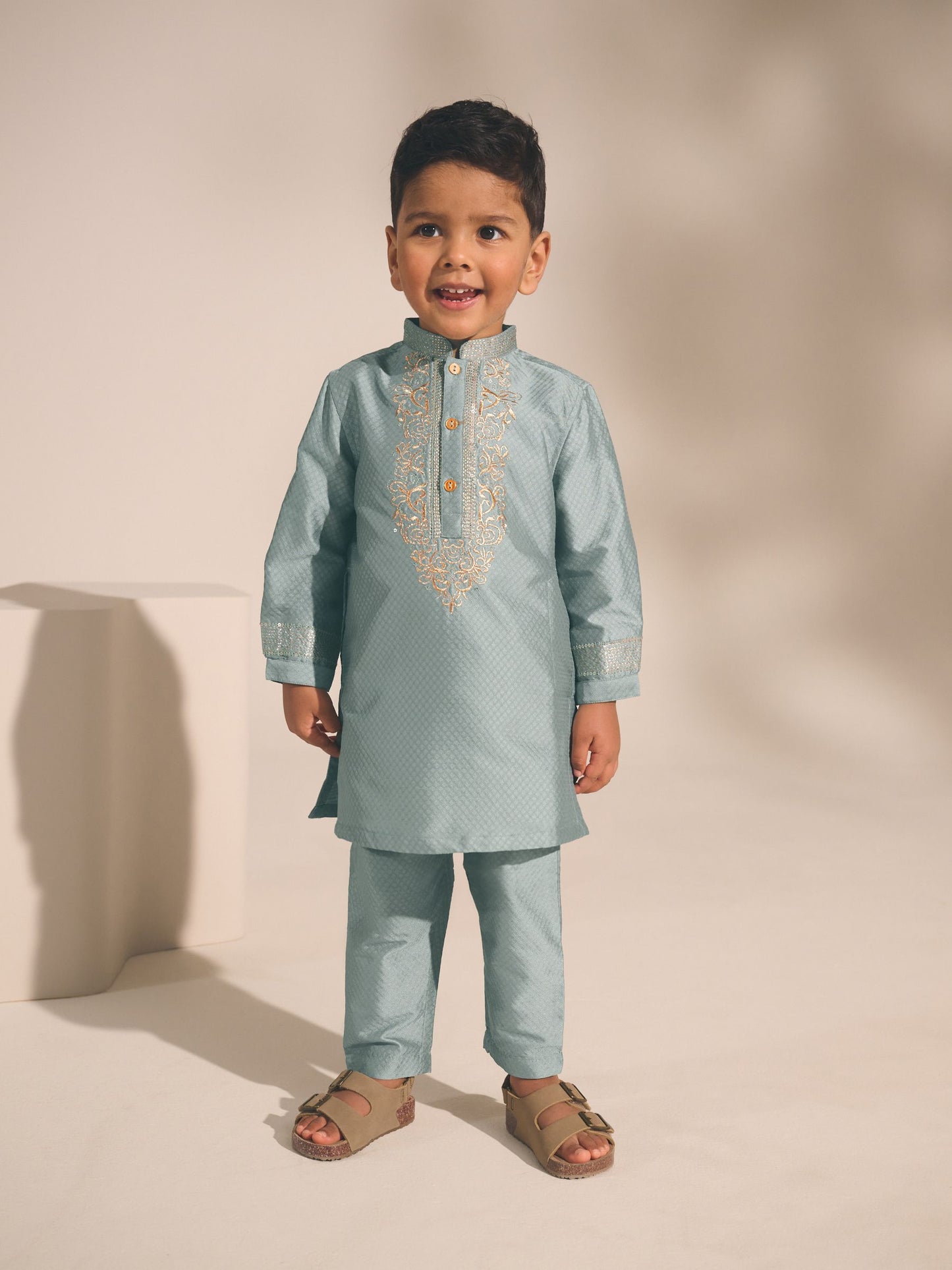Dsiney Kidz - Turquoise Blue Kurta Shirt (3mths-16yrs) (3mths-16yrs) image 1