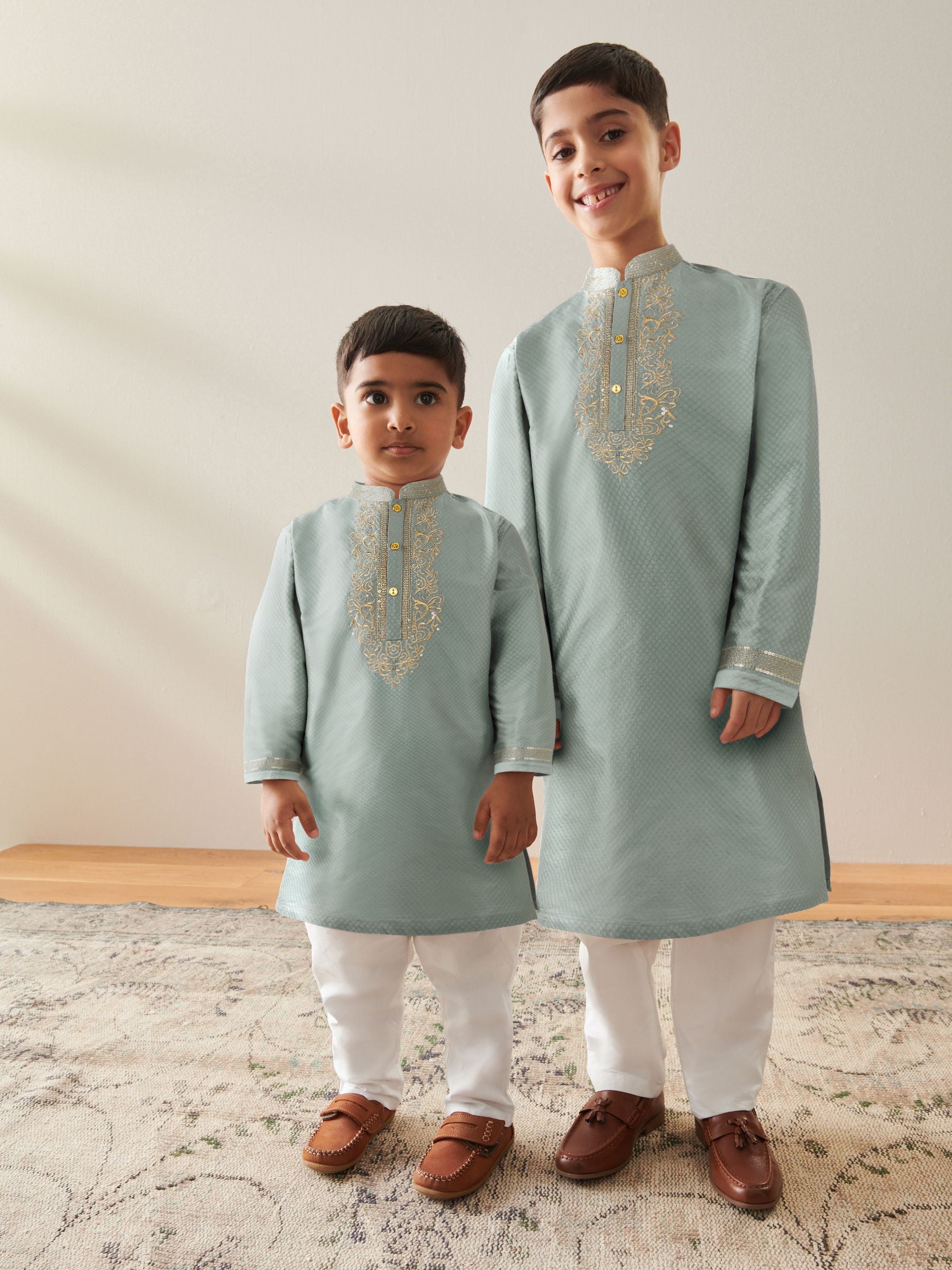 Dsiney Kidz - Turquoise Blue Kurta Shirt (3mths-16yrs) (3mths-16yrs) image 2
