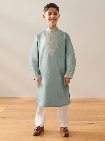 Dsiney Kidz - Turquoise Blue Kurta Shirt (3mths-16yrs) (3mths-16yrs) image 3