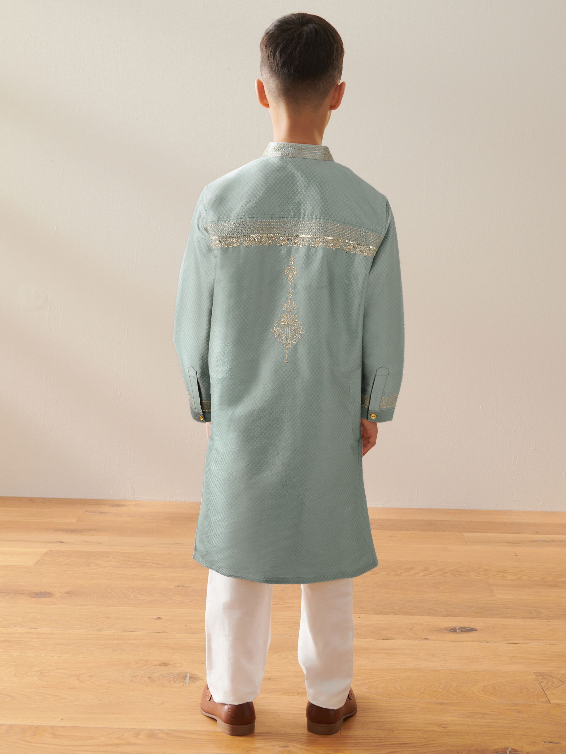 Dsiney Kidz - Turquoise Blue Kurta Shirt (3mths-16yrs) (3mths-16yrs) image 4