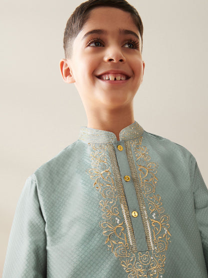 Dsiney Kidz - Turquoise Blue Kurta Shirt (3mths-16yrs) (3mths-16yrs) image 5