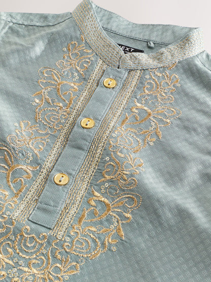 Dsiney Kidz - Turquoise Blue Kurta Shirt (3mths-16yrs) (3mths-16yrs) image 8