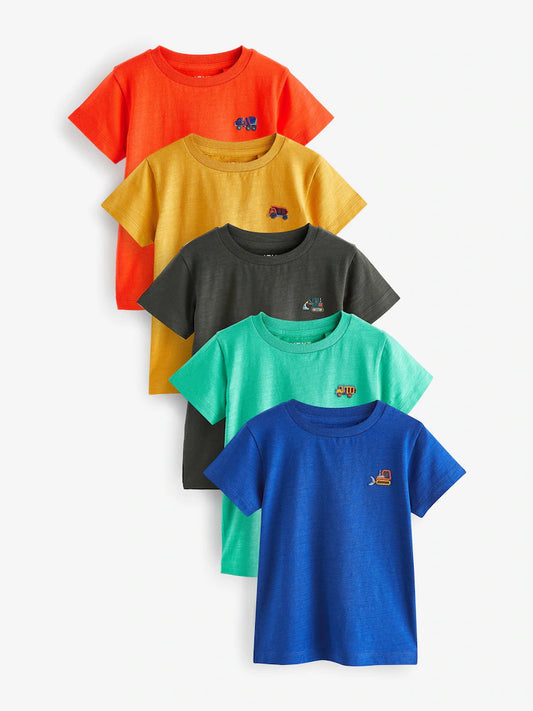 Red/Green Short Sleeve T-Shirts 5 Pack (3mths-7yrs)