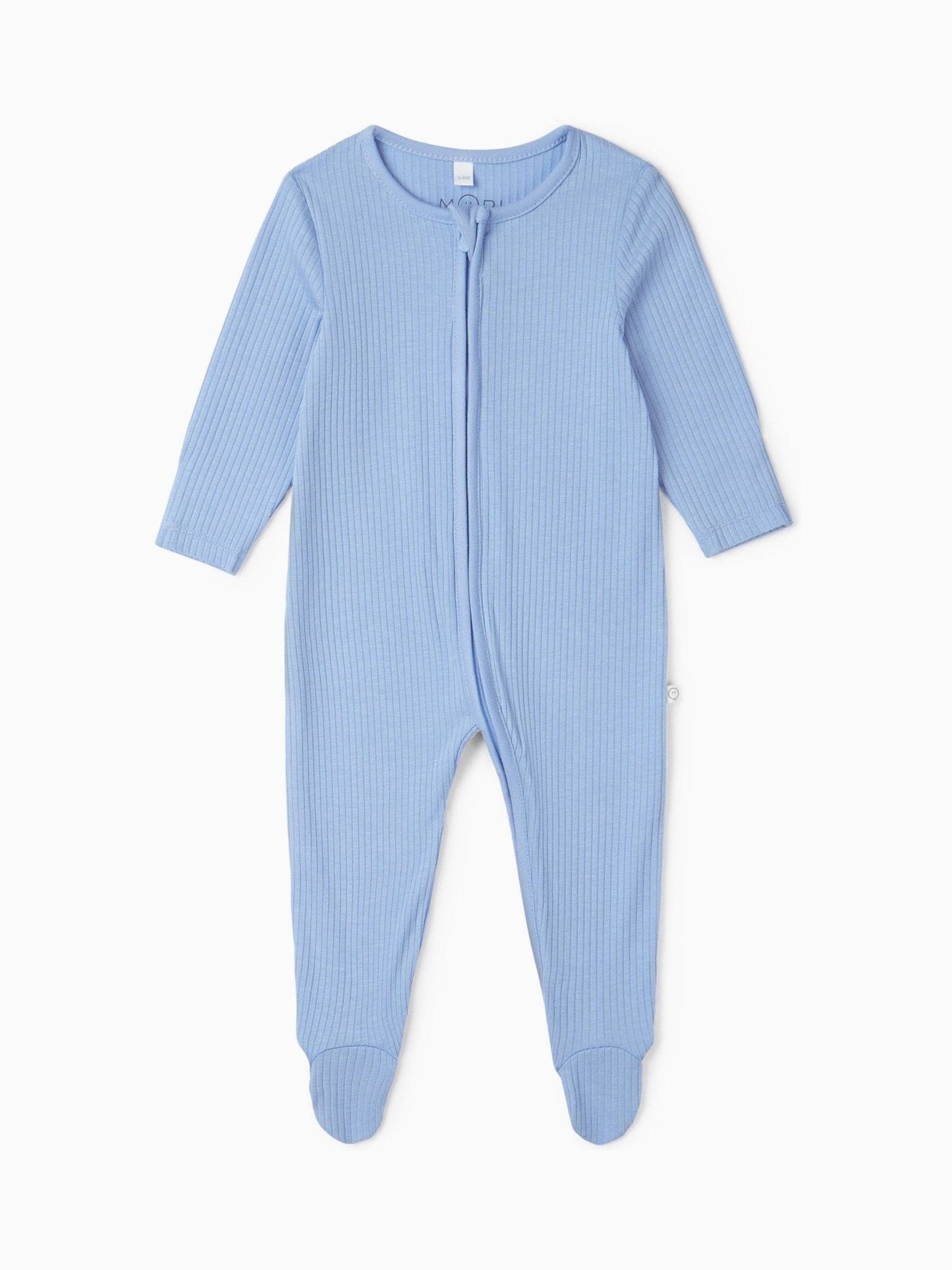 MORI Sky Blue Stretch Supersoft 2 Way Zip Sleepsuit image 4