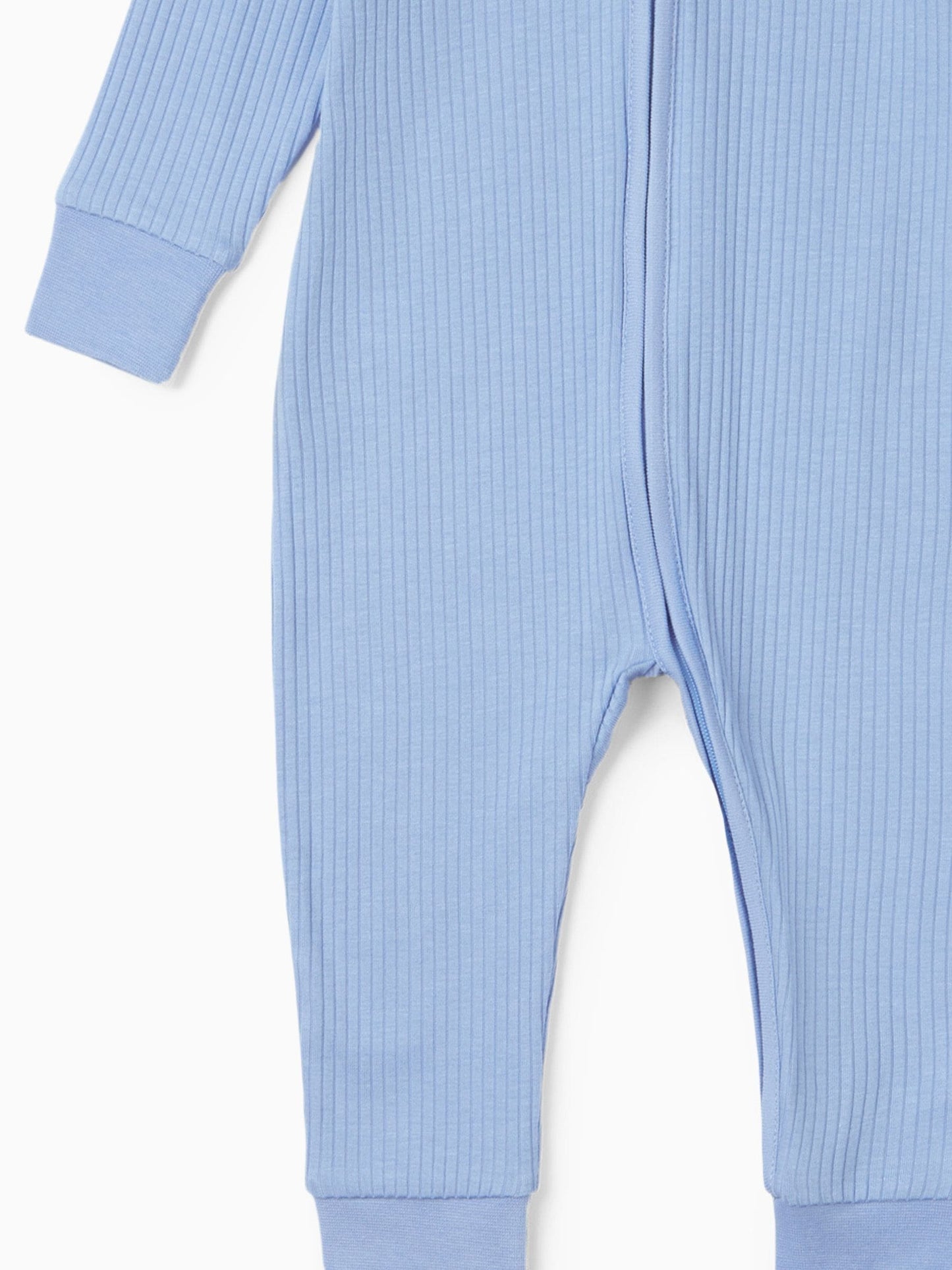 MORI Sky Blue Stretch Supersoft 2 Way Zip Sleepsuit image 6