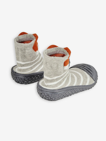 JoJo Maman Bébé Grey Indoor Outdoor Fox Slipper Socks image 2