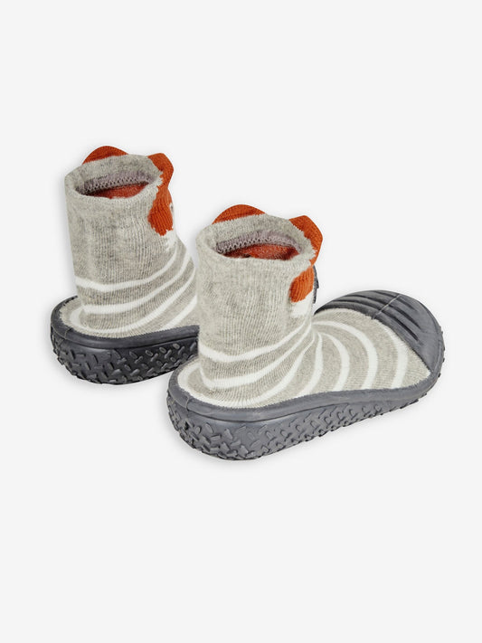 JoJo Maman Bébé Grey Indoor Outdoor Fox Slipper Socks image 2