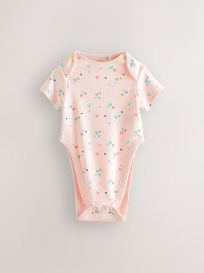 Pink 3 Pack Hip Dysplasia Short Sleeve Baby Bodysuits image 2