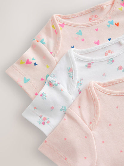 Pink 3 Pack Hip Dysplasia Short Sleeve Baby Bodysuits image 7