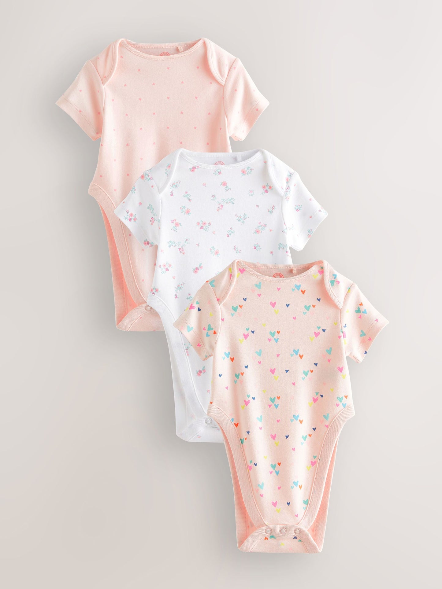 Pink 3 Pack Hip Dysplasia Short Sleeve Baby Bodysuits image 1