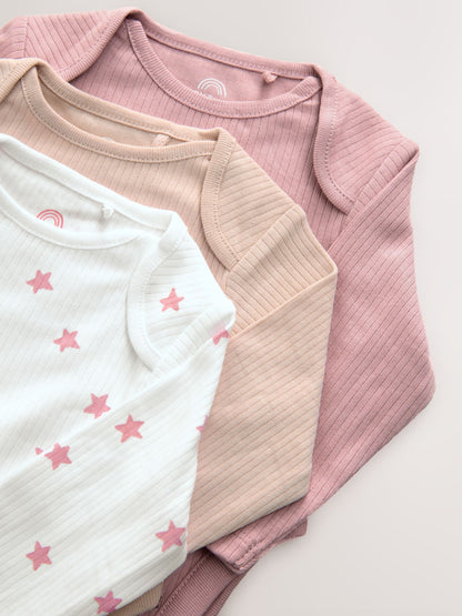 Pink 3 Pack Hip Dysplasia Long Sleeve Baby Bodysuits image 10