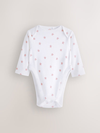 Pink 3 Pack Hip Dysplasia Long Sleeve Baby Bodysuits image 3
