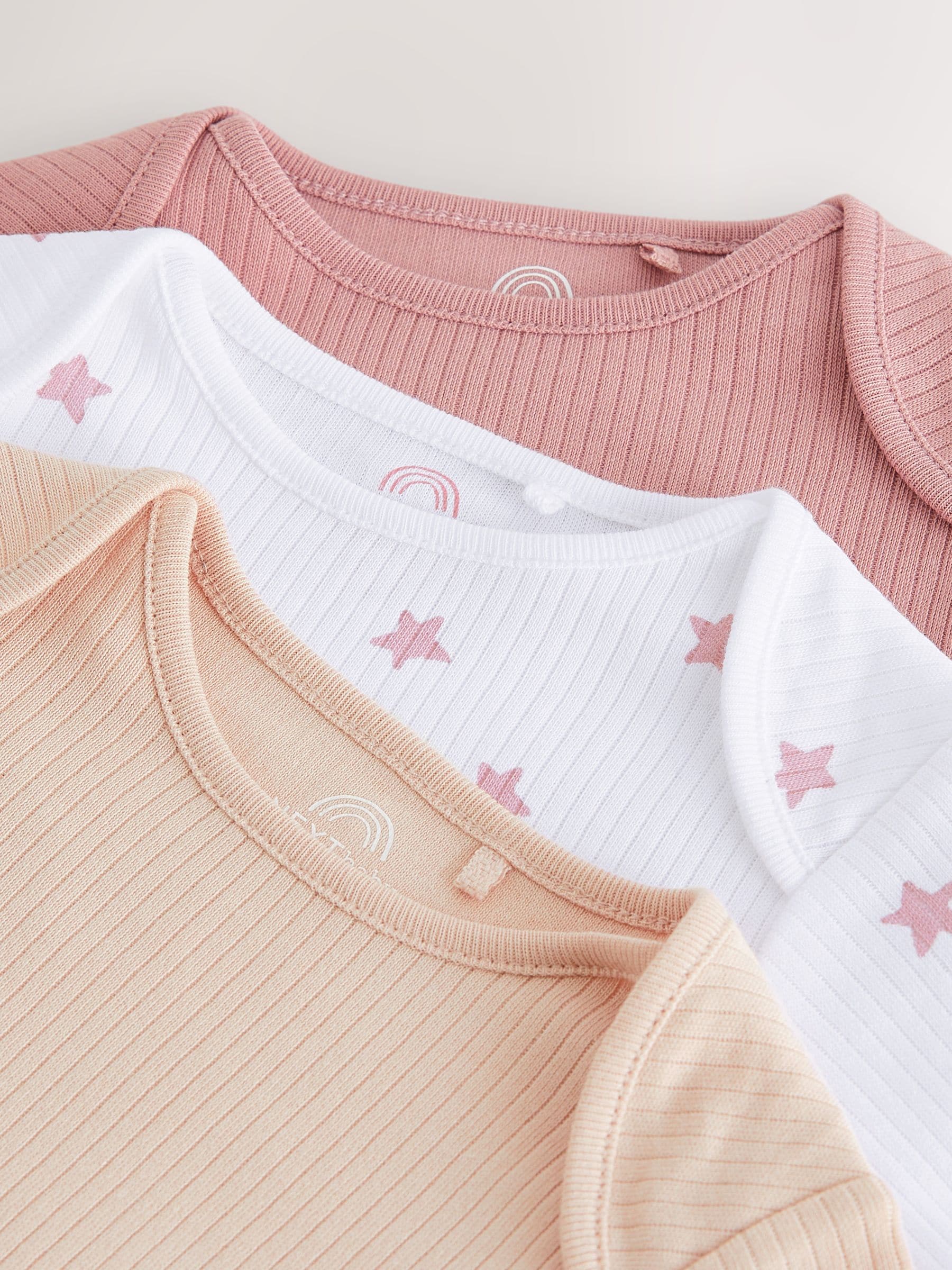 Pink 3 Pack Hip Dysplasia Long Sleeve Baby Bodysuits image 7