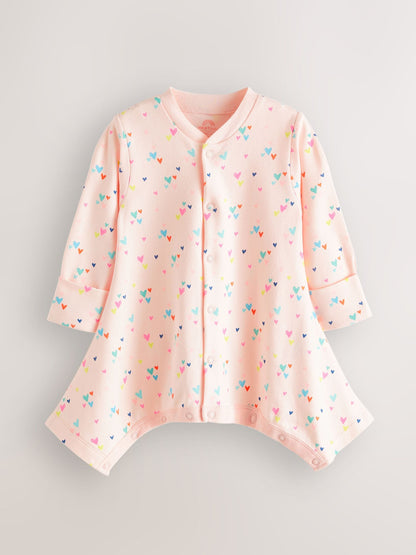 Pink 3 Pack Hip Dysplasia Baby Sleepsuits (0-3yrs) image 5