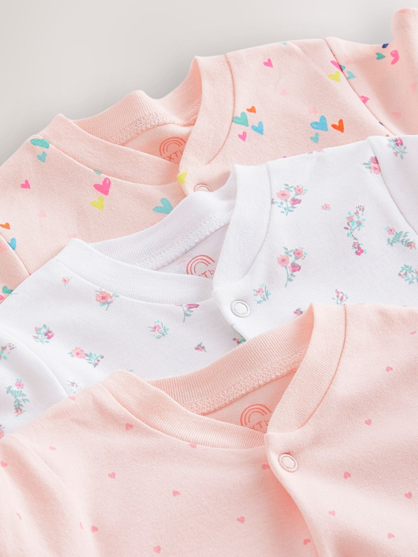 Pink 3 Pack Hip Dysplasia Baby Sleepsuits (0-3yrs) image 7