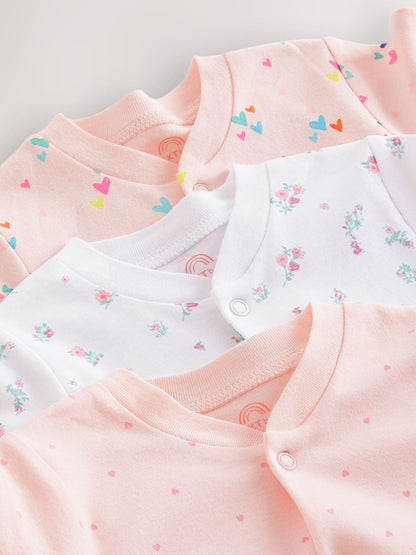 Pink 3 Pack Hip Dysplasia Baby Sleepsuits (0-3yrs) image 7