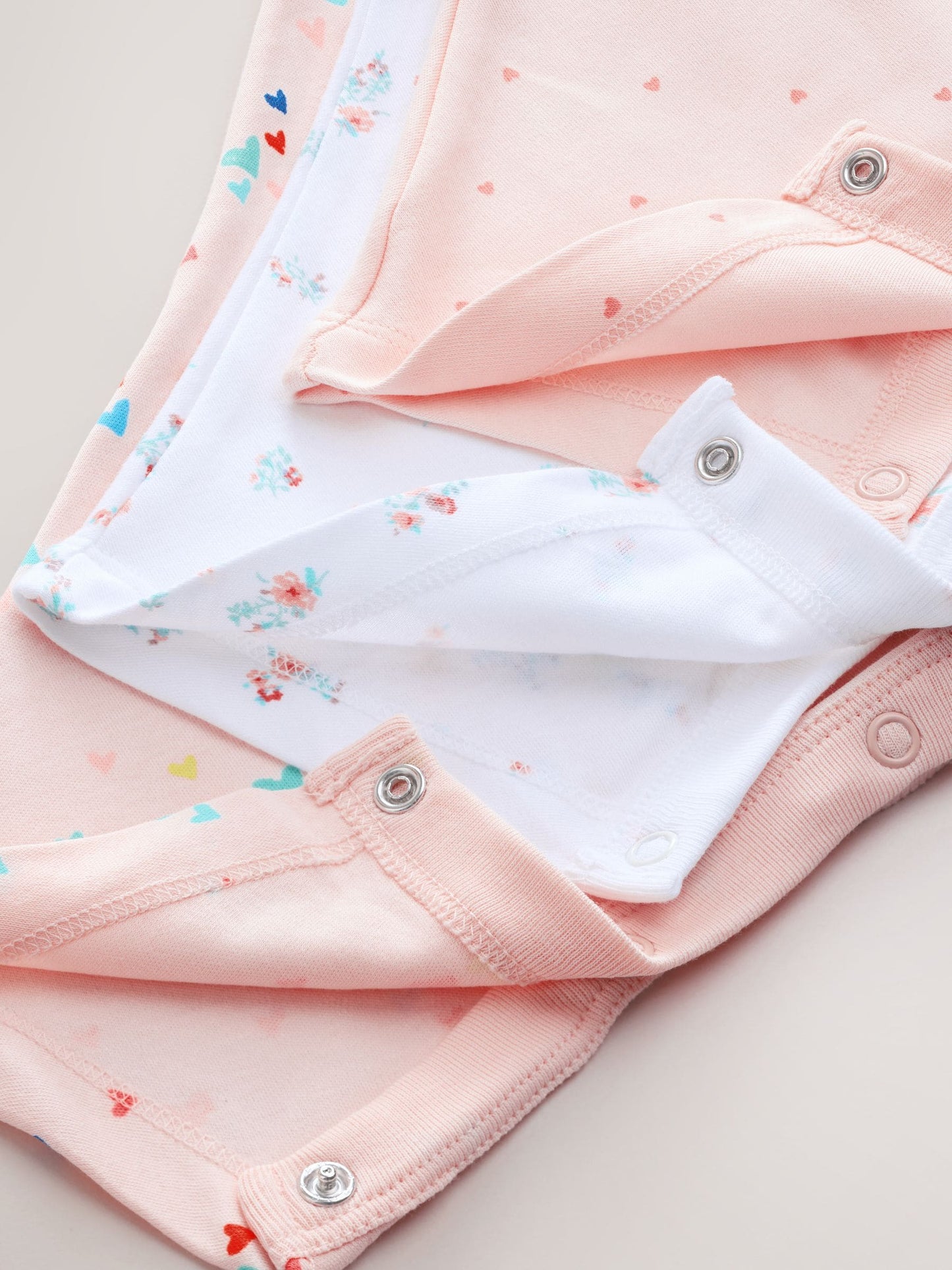 Pink 3 Pack Hip Dysplasia Baby Sleepsuits (0-3yrs) image 8