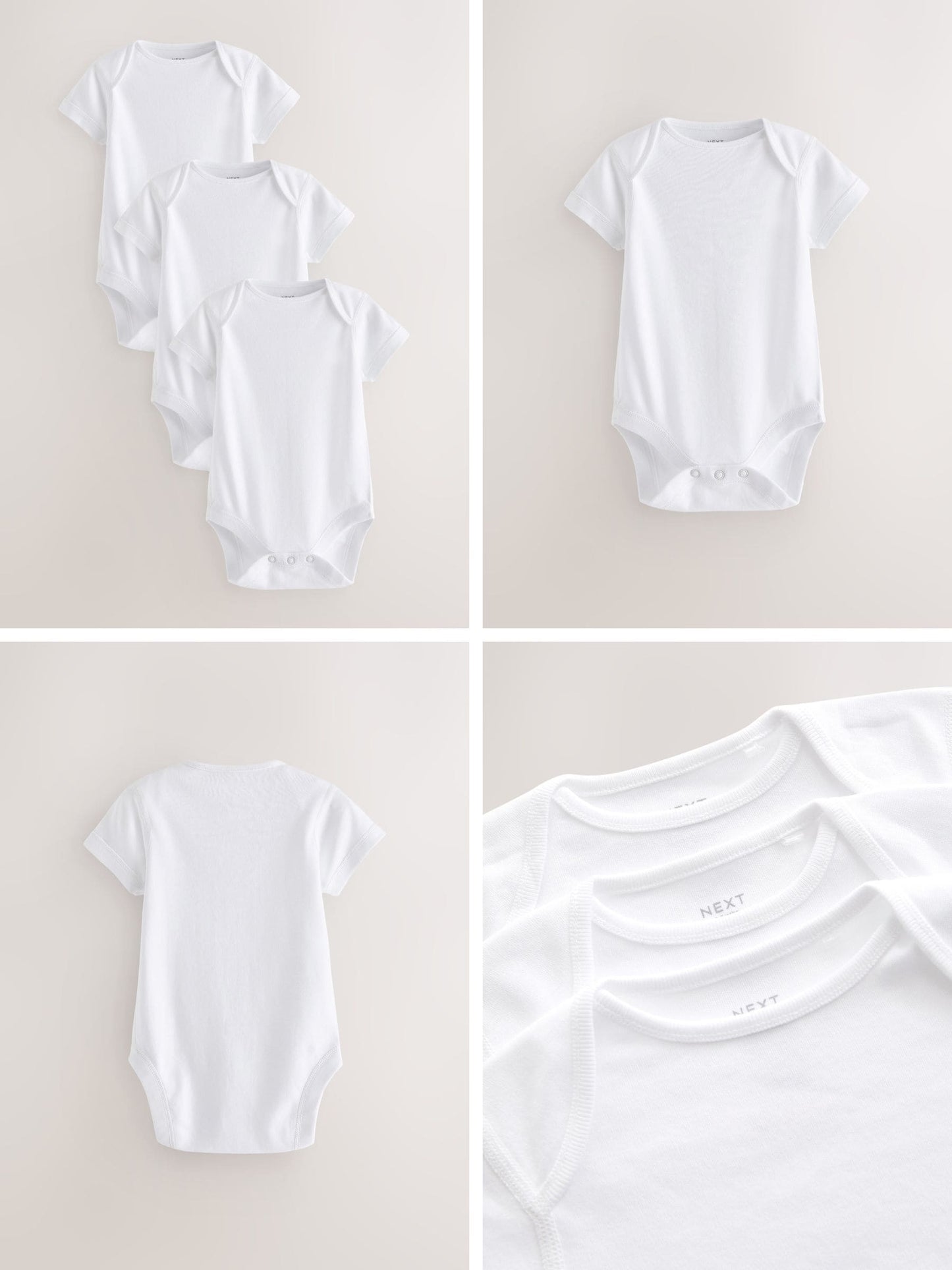 White Kind To Skin Baby Bodysuits 3 Pack image 2