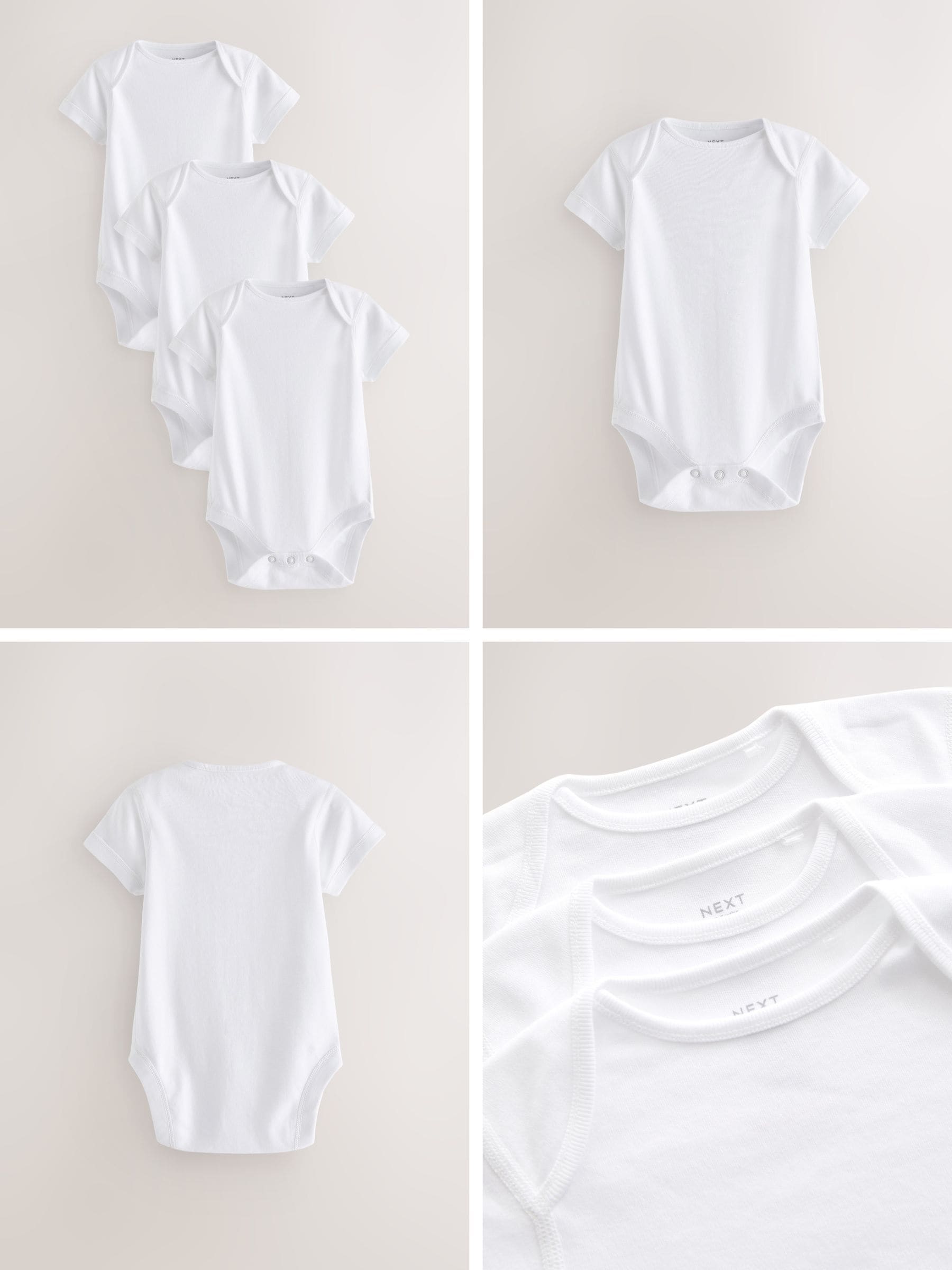 White Kind To Skin Baby Bodysuits 3 Pack image 2