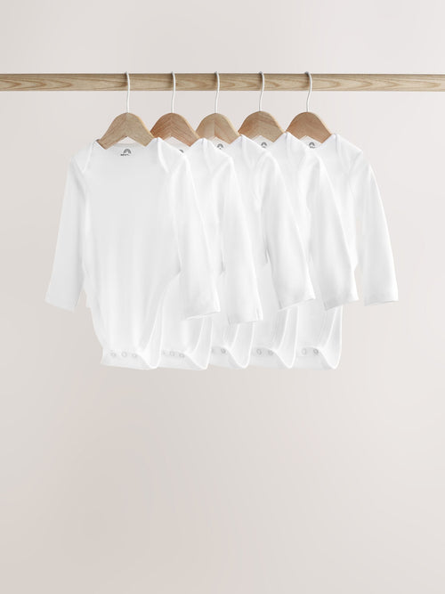 Dsiney Kidz - White Hip Dysplasia Baby Long Sleeve Bodysuits 5 Pack image 1