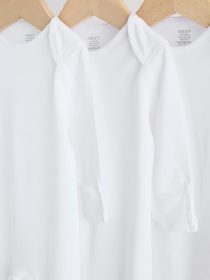White Kind to Skin Baby Sleepsuits 3 Pack (0-2yrs) image 6
