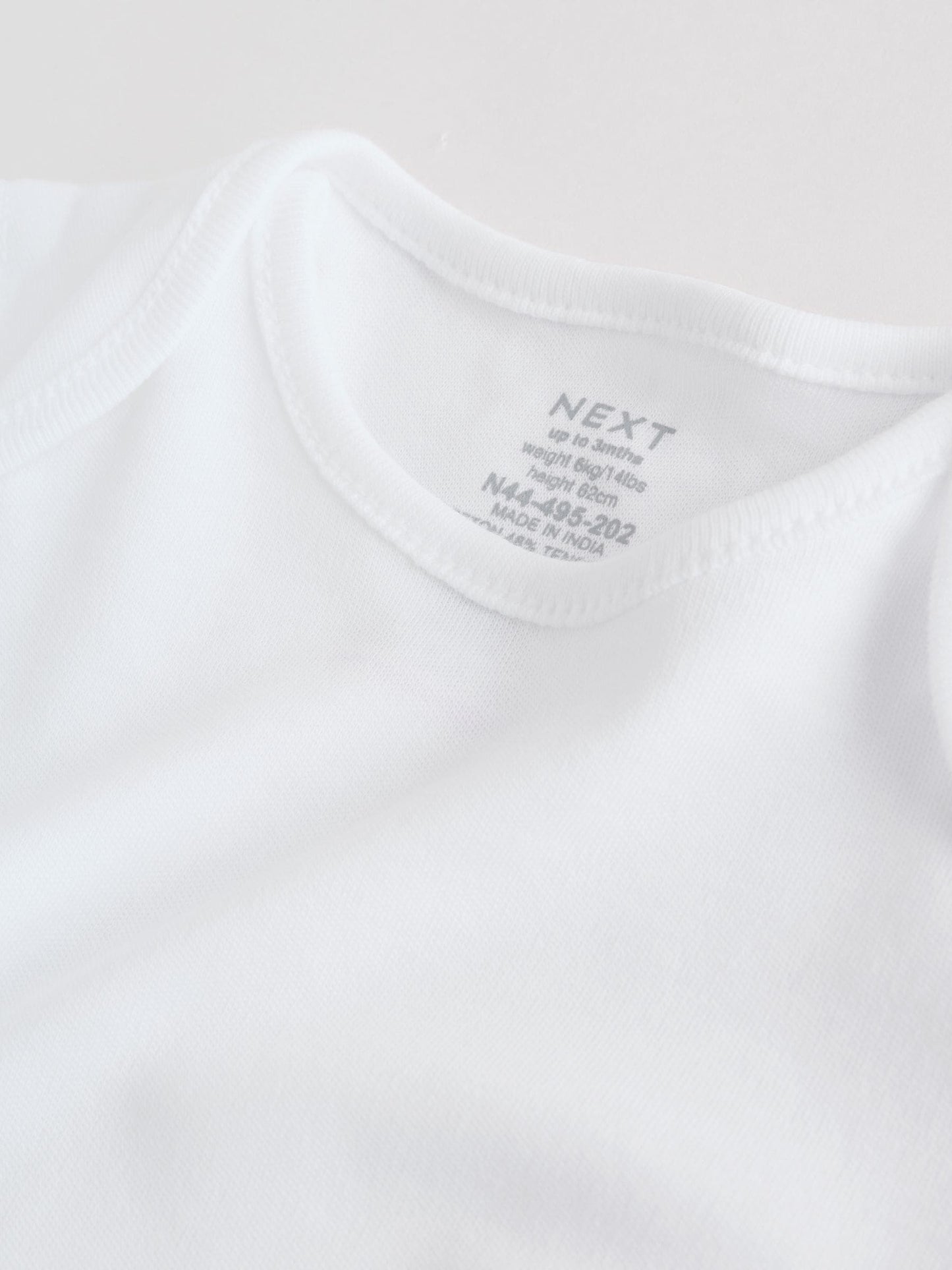 White Kind to Skin Baby Sleepsuits 3 Pack (0-2yrs) image 8