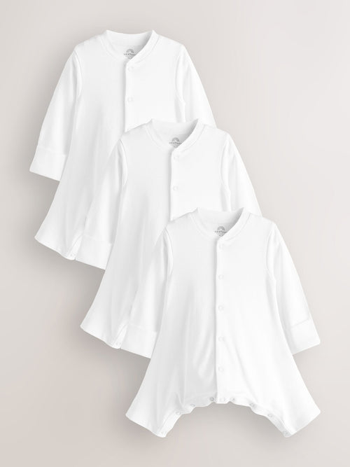 White Hip Dysplasia 100% Cotton Baby Sleepsuits 3 Pack (0-3yrs) image 1