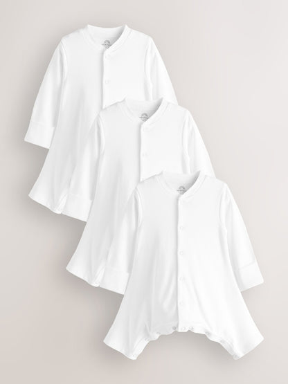 White Hip Dysplasia 100% Cotton Baby Sleepsuits 3 Pack (0-3yrs) image 1