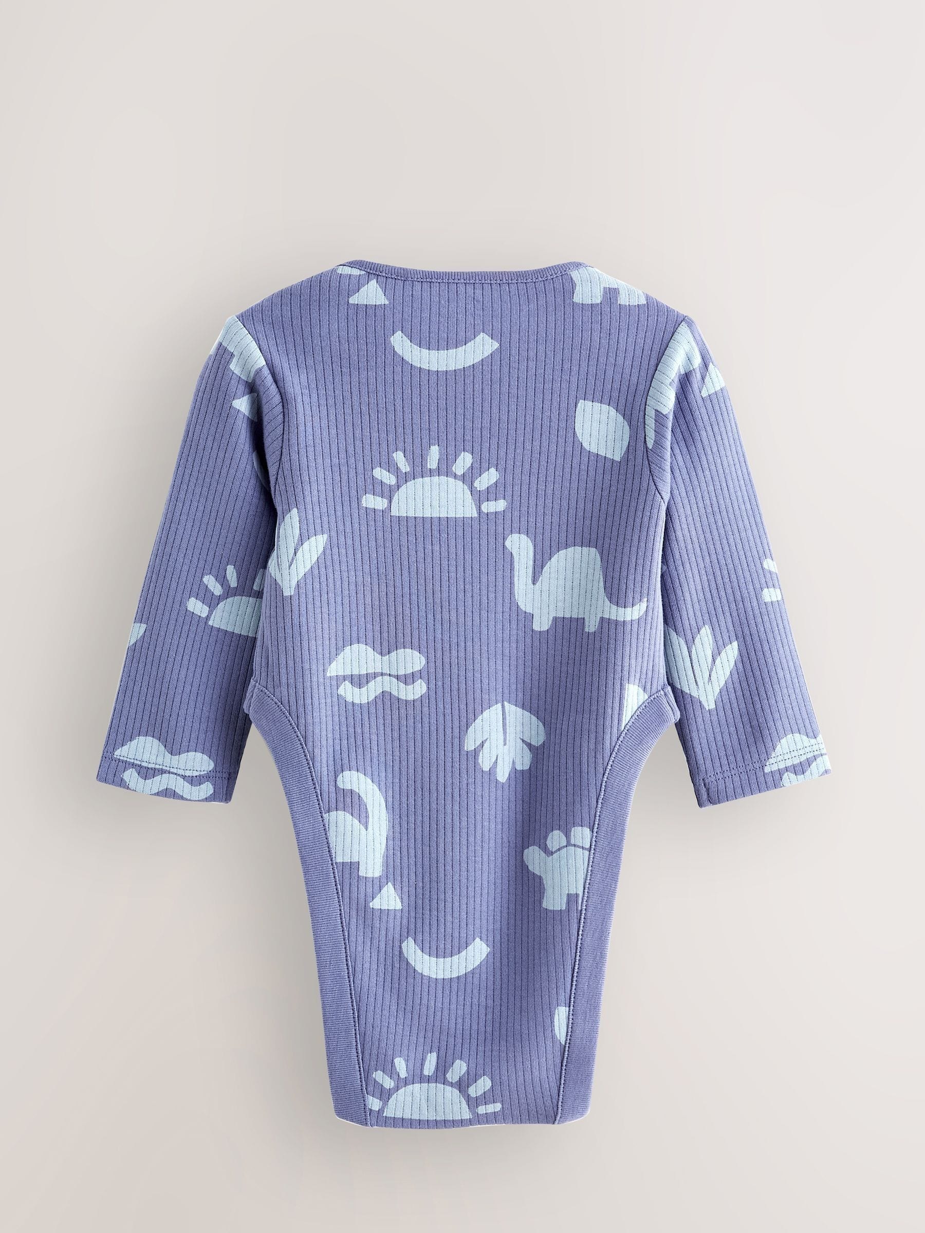Blue Baby Hip Dysplasia Long Sleeve Bodysuits 3 Pack image 3