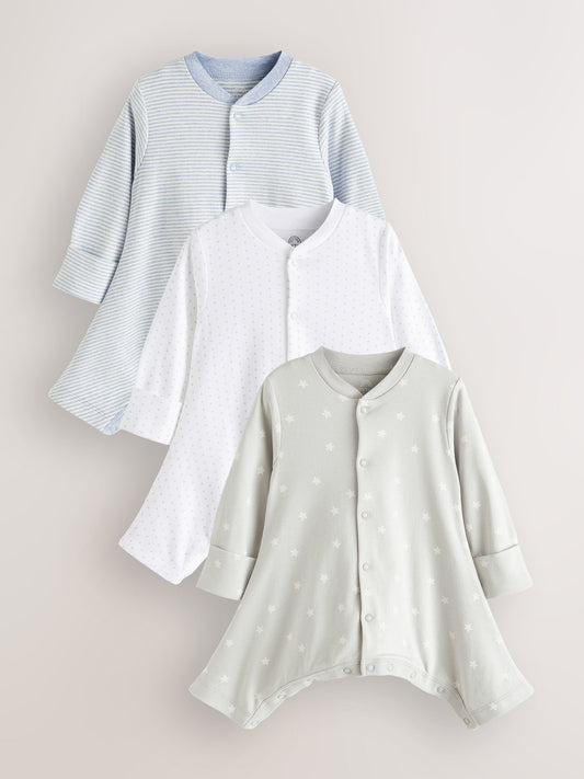 Blue Baby Hip Dysplasia Sleepsuits 3 Pack (0-3yrs)