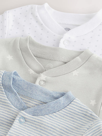 Blue Baby Hip Dysplasia Sleepsuits 3 Pack (0-3yrs)