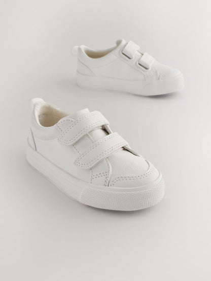 White Standard Fit (F) Two Strap Touch Fastening Trainers image 1