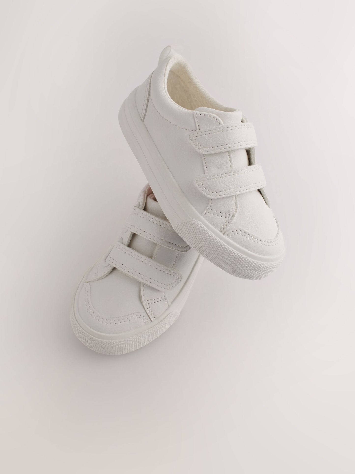 White Standard Fit (F) Two Strap Touch Fastening Trainers image 4