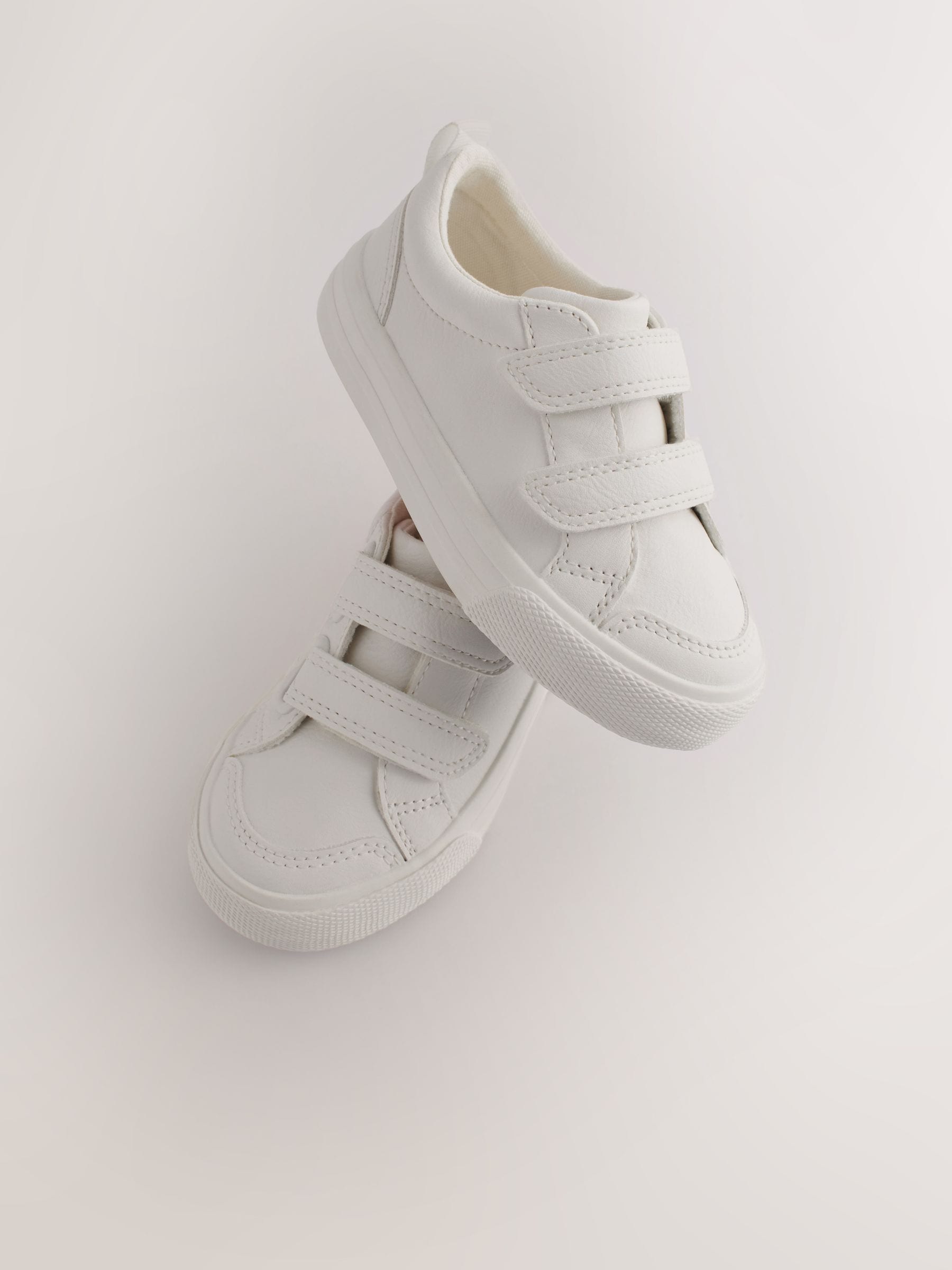 White Standard Fit (F) Two Strap Touch Fastening Trainers image 4