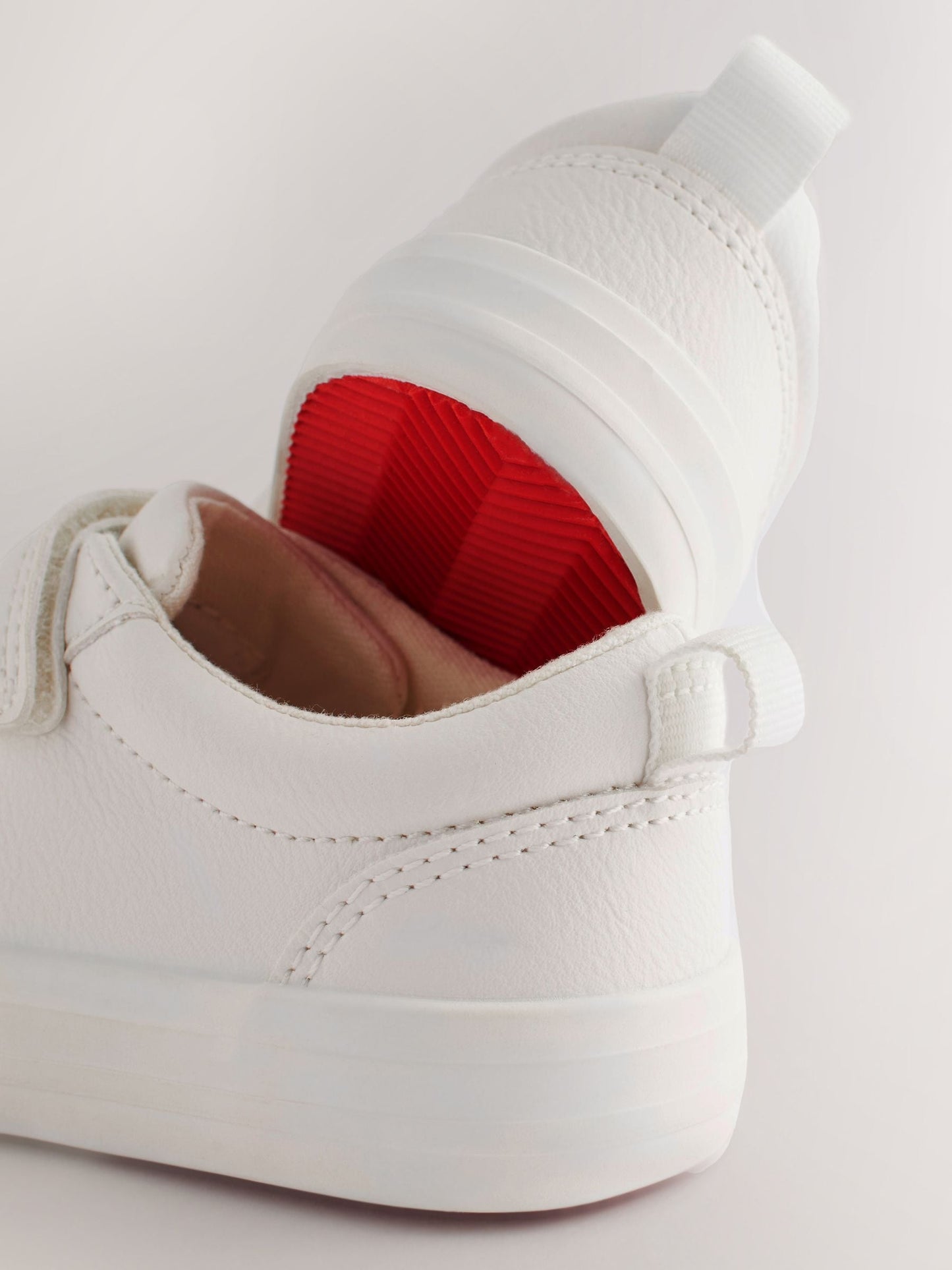 White Standard Fit (F) Two Strap Touch Fastening Trainers image 5