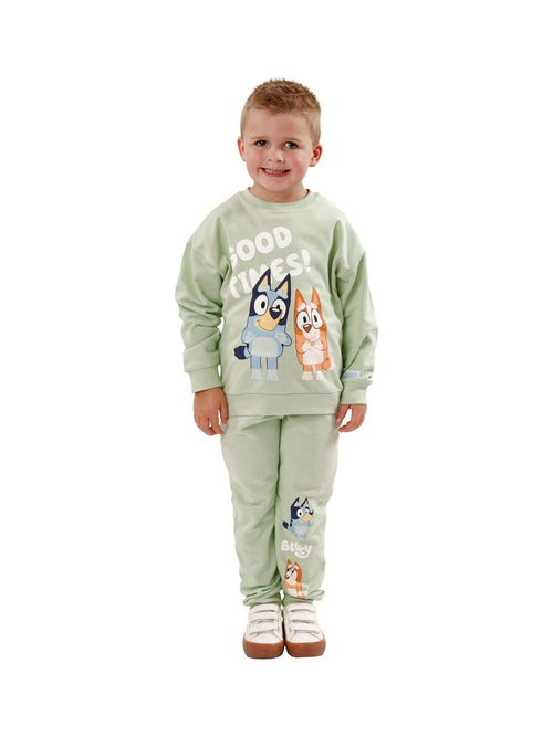 Character Green 100% Cotton Bluey Good Times Sweatshirt & Joggers Set image 1