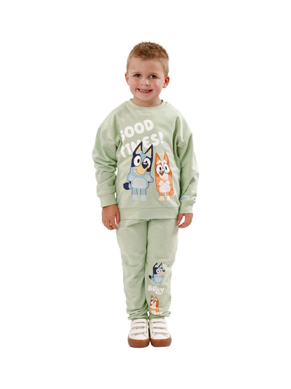 Character Green 100% Cotton Bluey Good Times Sweatshirt & Joggers Set image 1