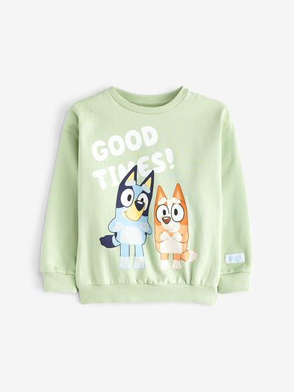 Character Green 100% Cotton Bluey Good Times Sweatshirt & Joggers Set image 4