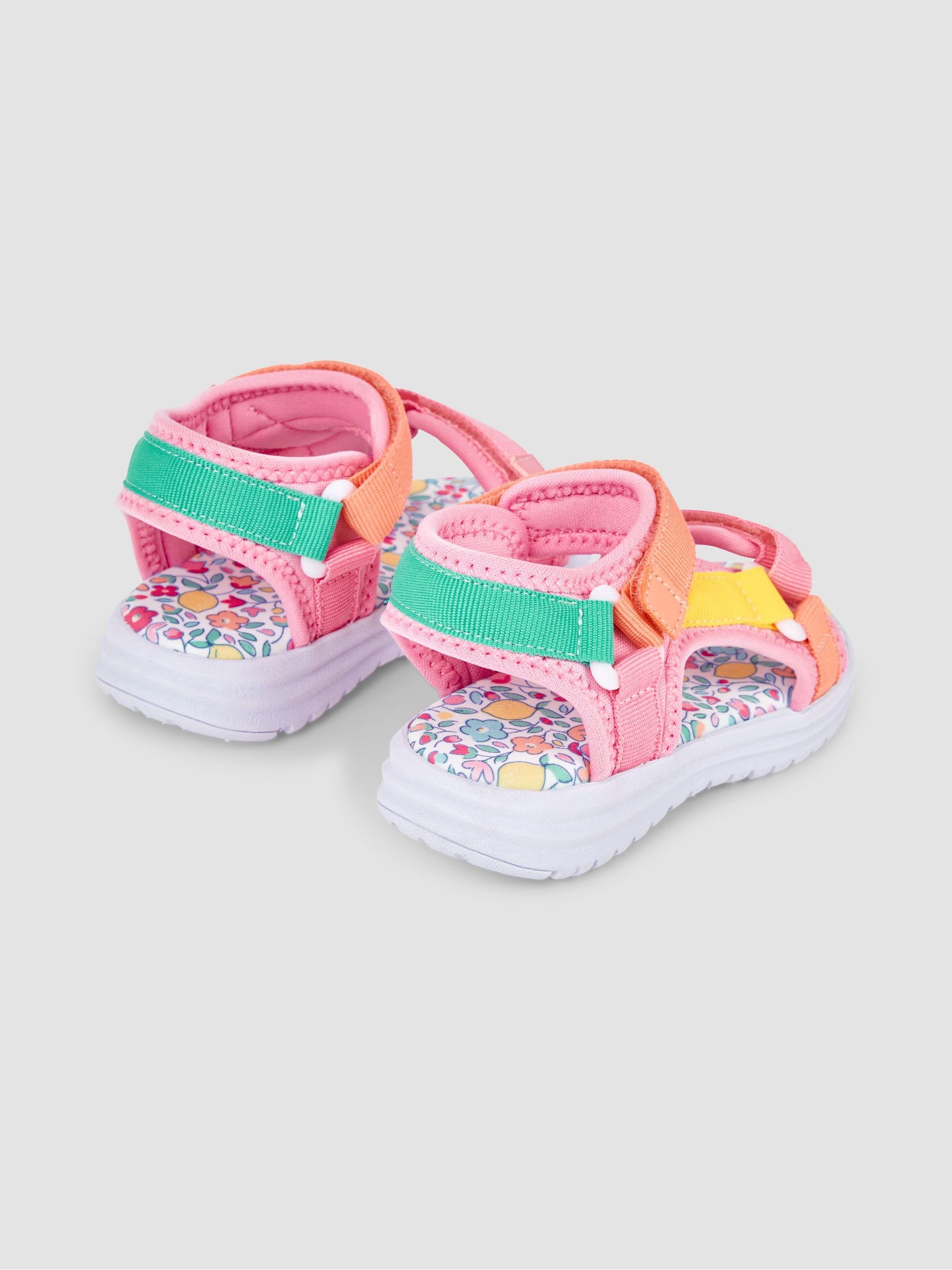 JoJo Maman Bébé Pink Colour Block Sandals image 2