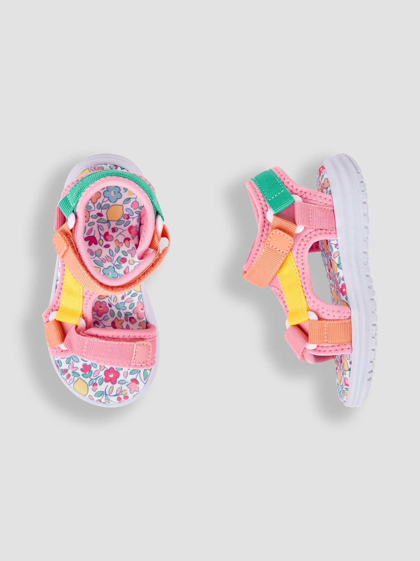 JoJo Maman Bébé Pink Colour Block Sandals image 3