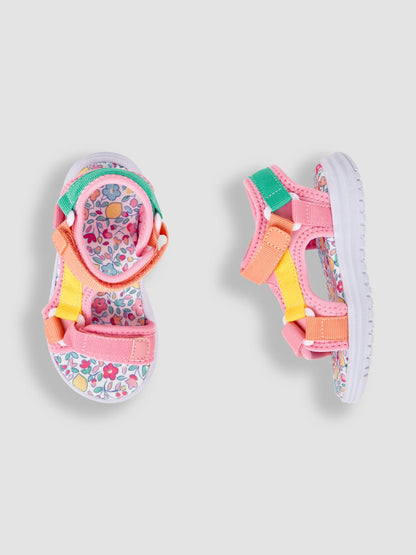 JoJo Maman Bébé Pink Colour Block Sandals image 3