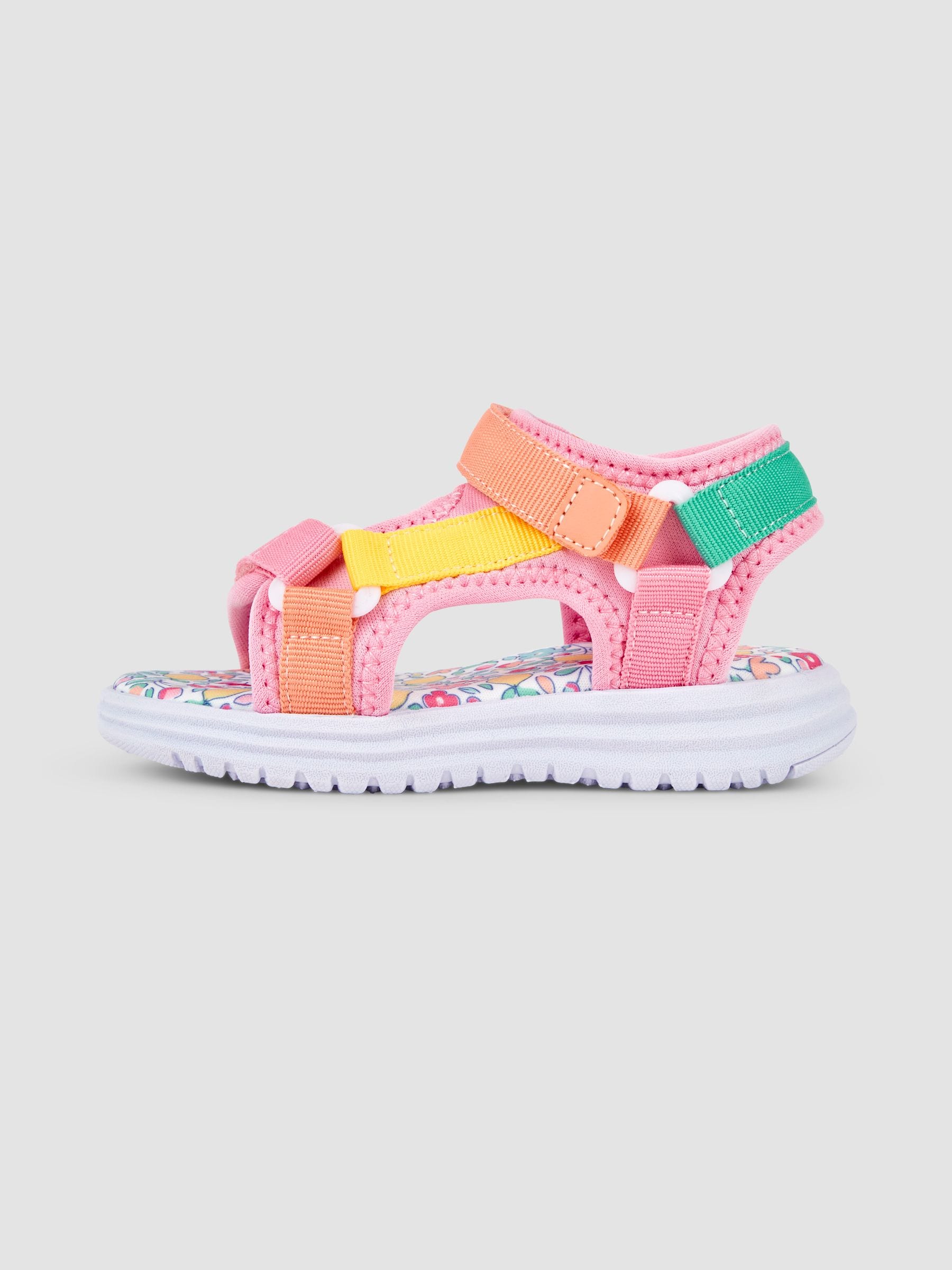JoJo Maman Bébé Pink Colour Block Sandals image 4