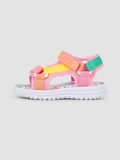 JoJo Maman Bébé Pink Colour Block Sandals image 4