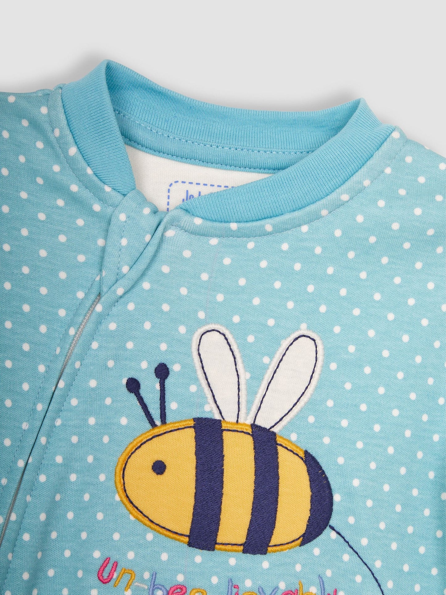 JoJo Maman Bébé Duck Egg Bee Appliqué Zip Sleepsuit image 6