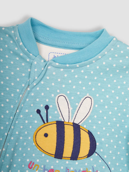 JoJo Maman Bébé Duck Egg Bee Appliqué Zip Sleepsuit image 6