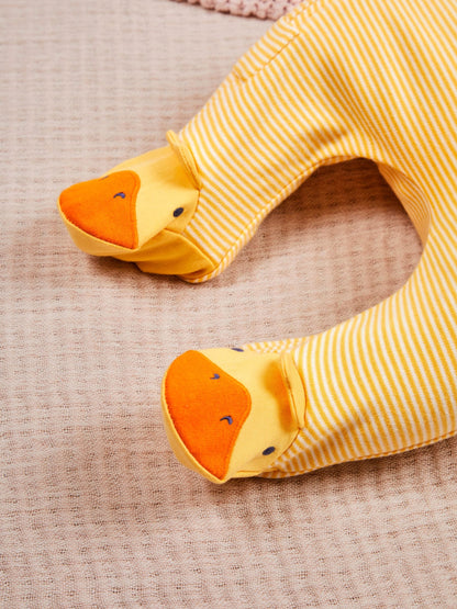 JoJo Maman Bébé Yellow Duck Appliqué Zip Sleepsuit image 4
